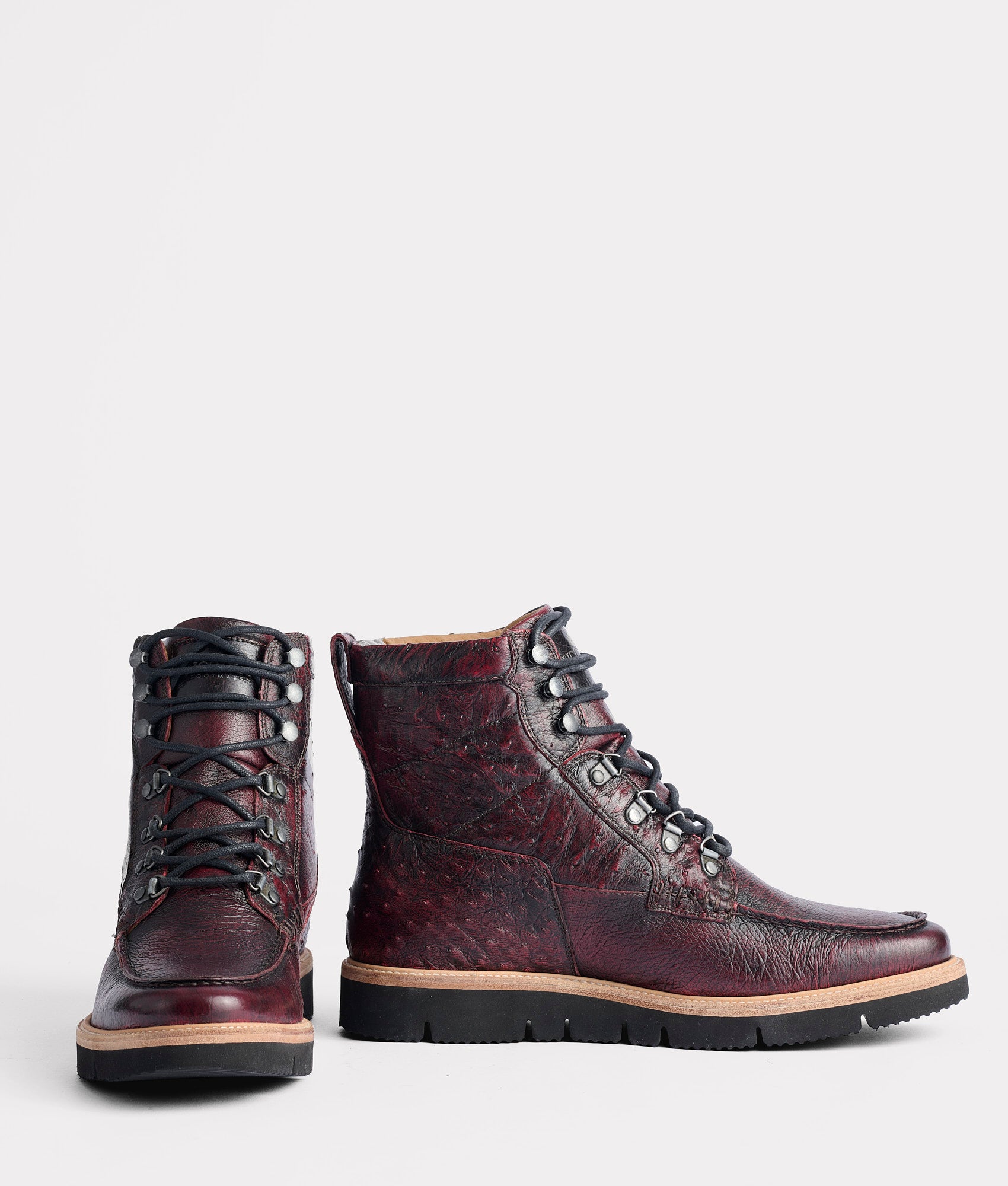 Ridgeline Exotic Lace Up Boot :: Black Cherry - Image 2
