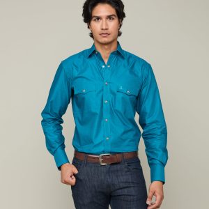 Square Dobby Shirt :: Teal