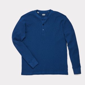 Dylan Waffle Henley  :: Heathered Indigo