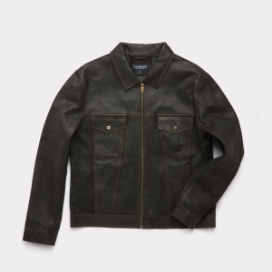 Leather Trucker Jacket :: Black