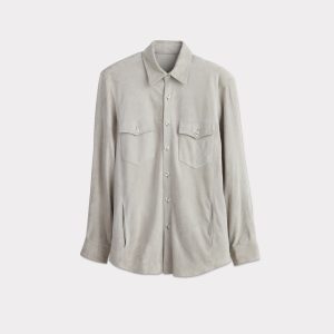 Suede Overshirt :: Grey