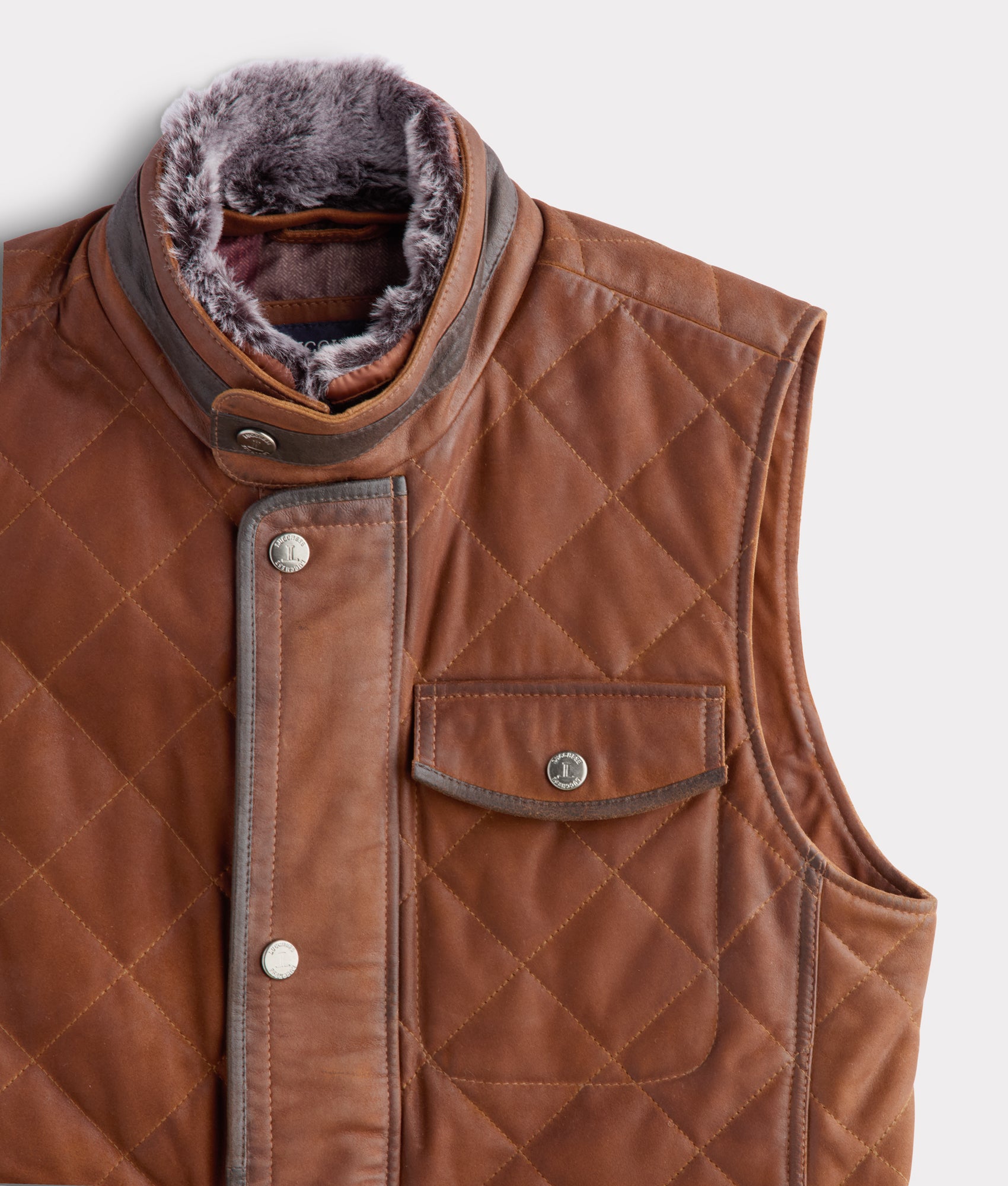 Vail Quilted Leather Vest :: Bourbon - Image 13
