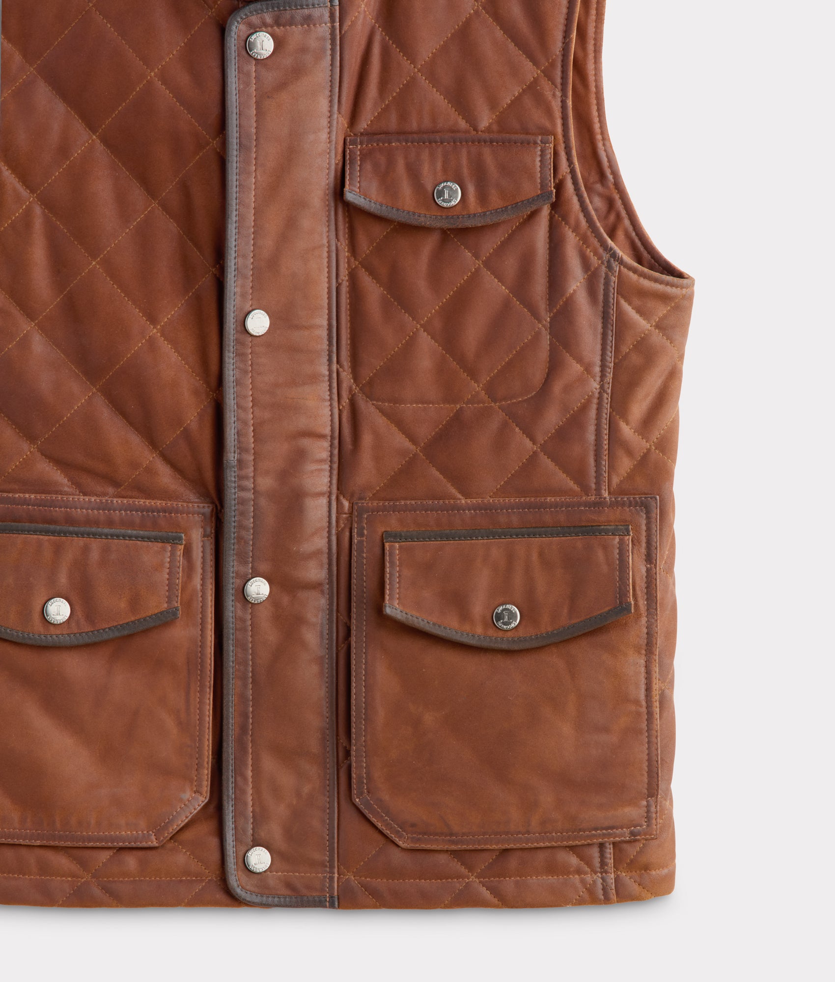 Vail Quilted Leather Vest :: Bourbon - Image 12