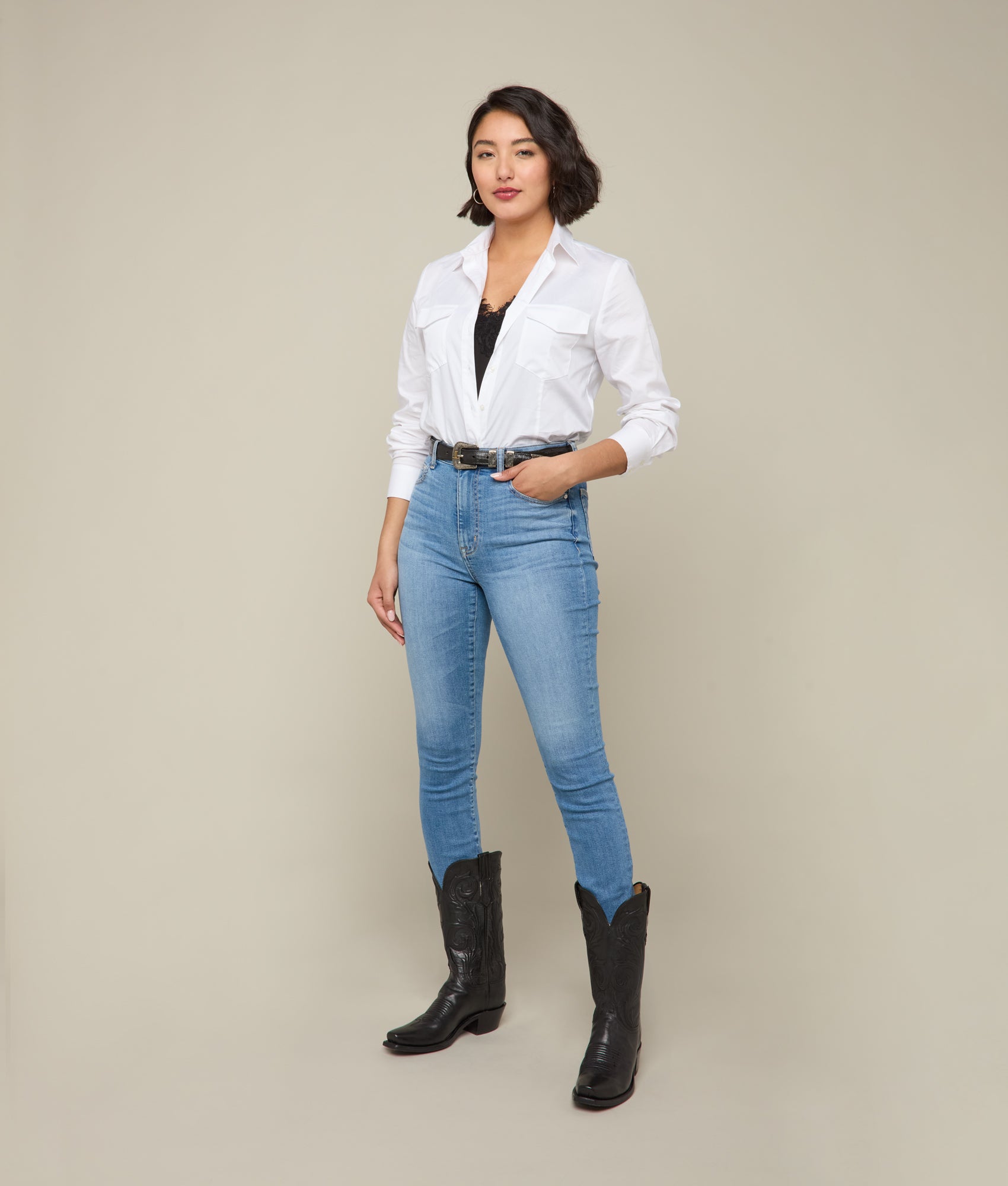 Isra Mid-Rise Skinny Jean :: Bluebonnet - Image 3