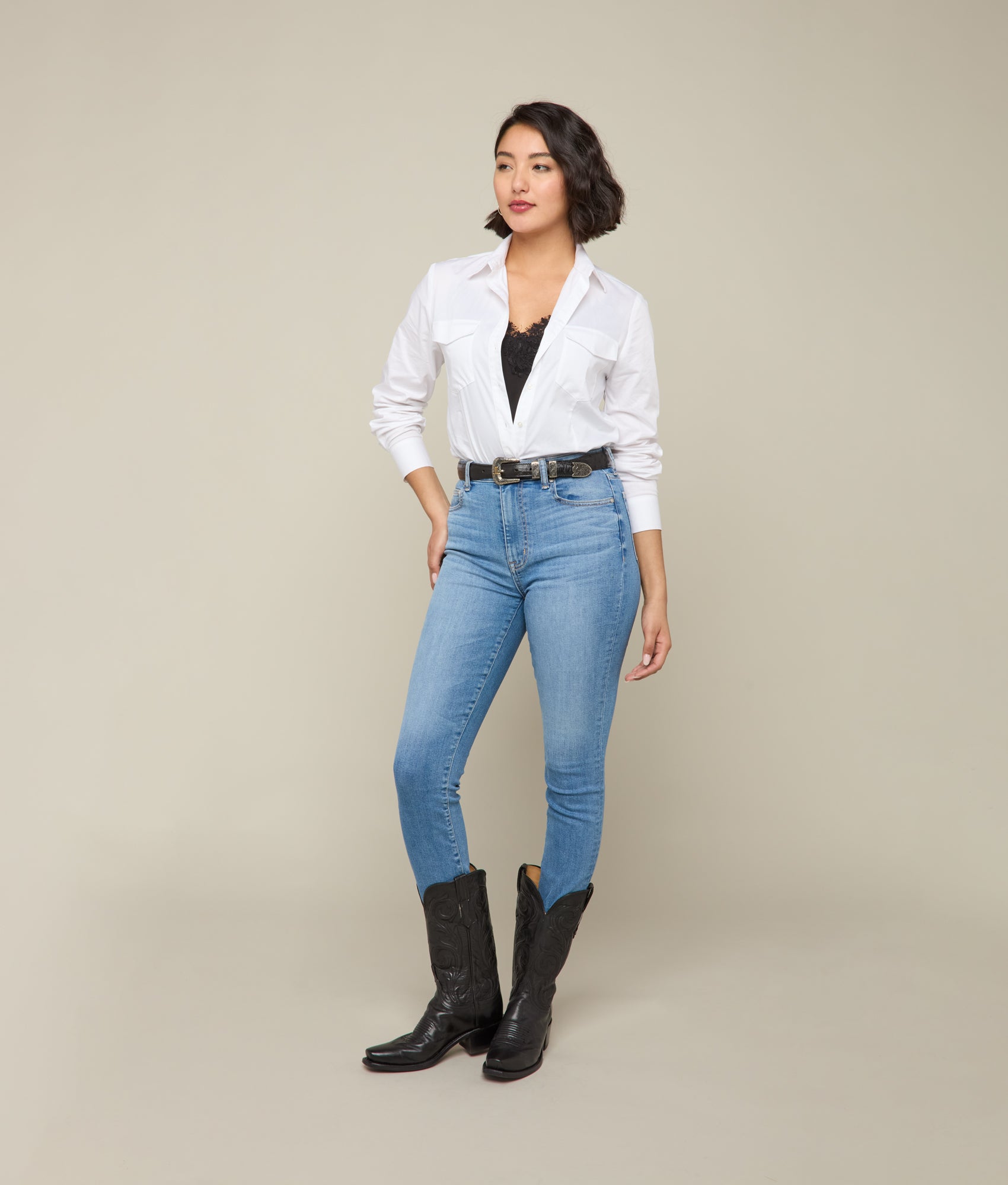 Isra Mid-Rise Skinny Jean :: Bluebonnet - Image 2