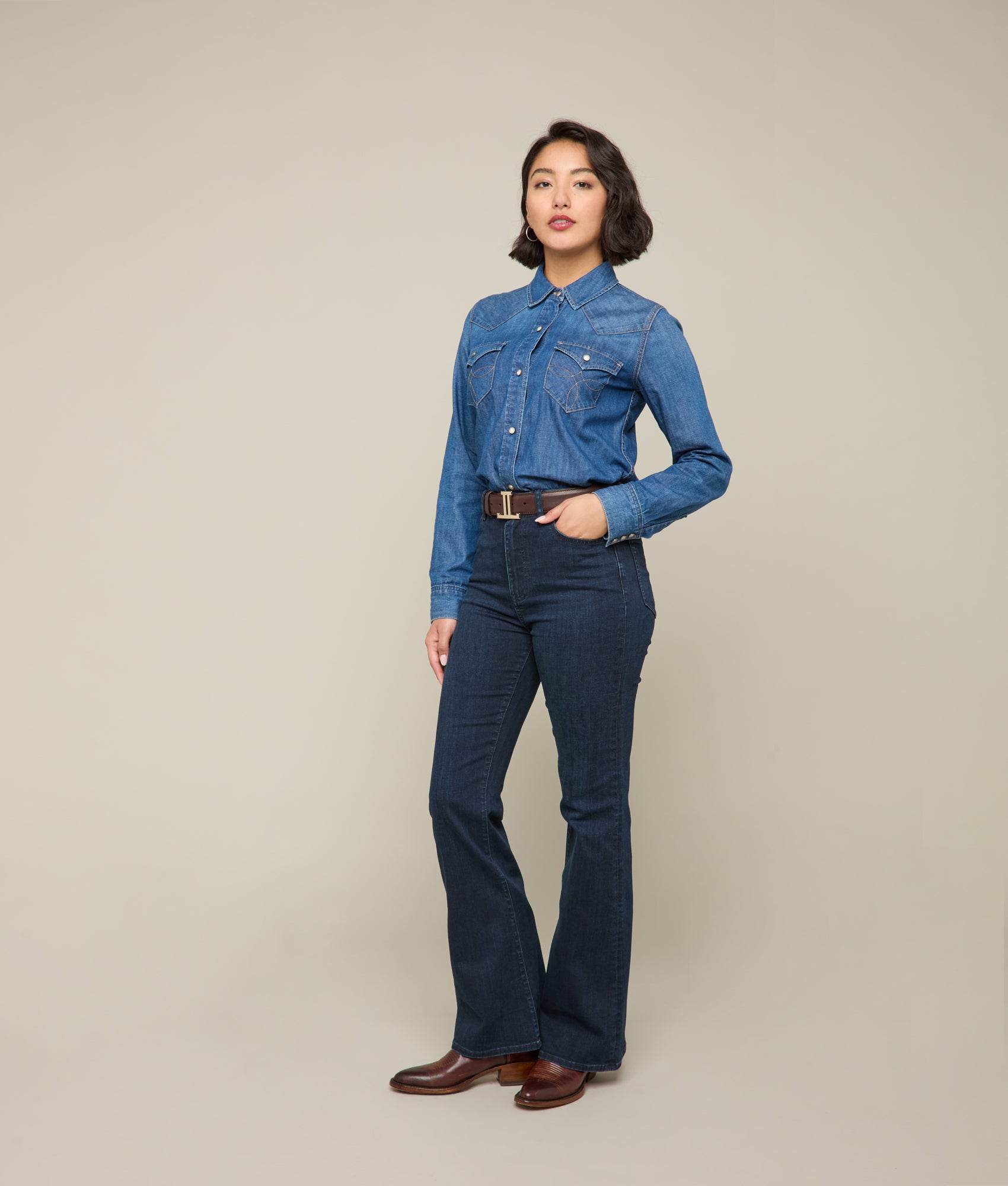 Hadley High-Waist Flare Jean :: Blue Northern - Image 3
