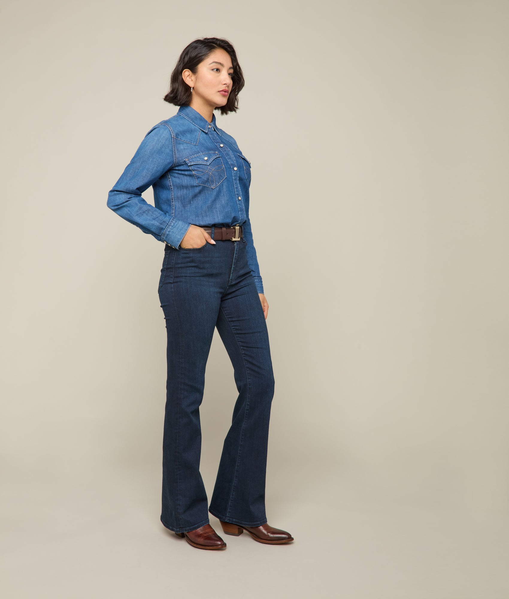 Hadley High-Waist Flare Jean :: Blue Northern - Image 4