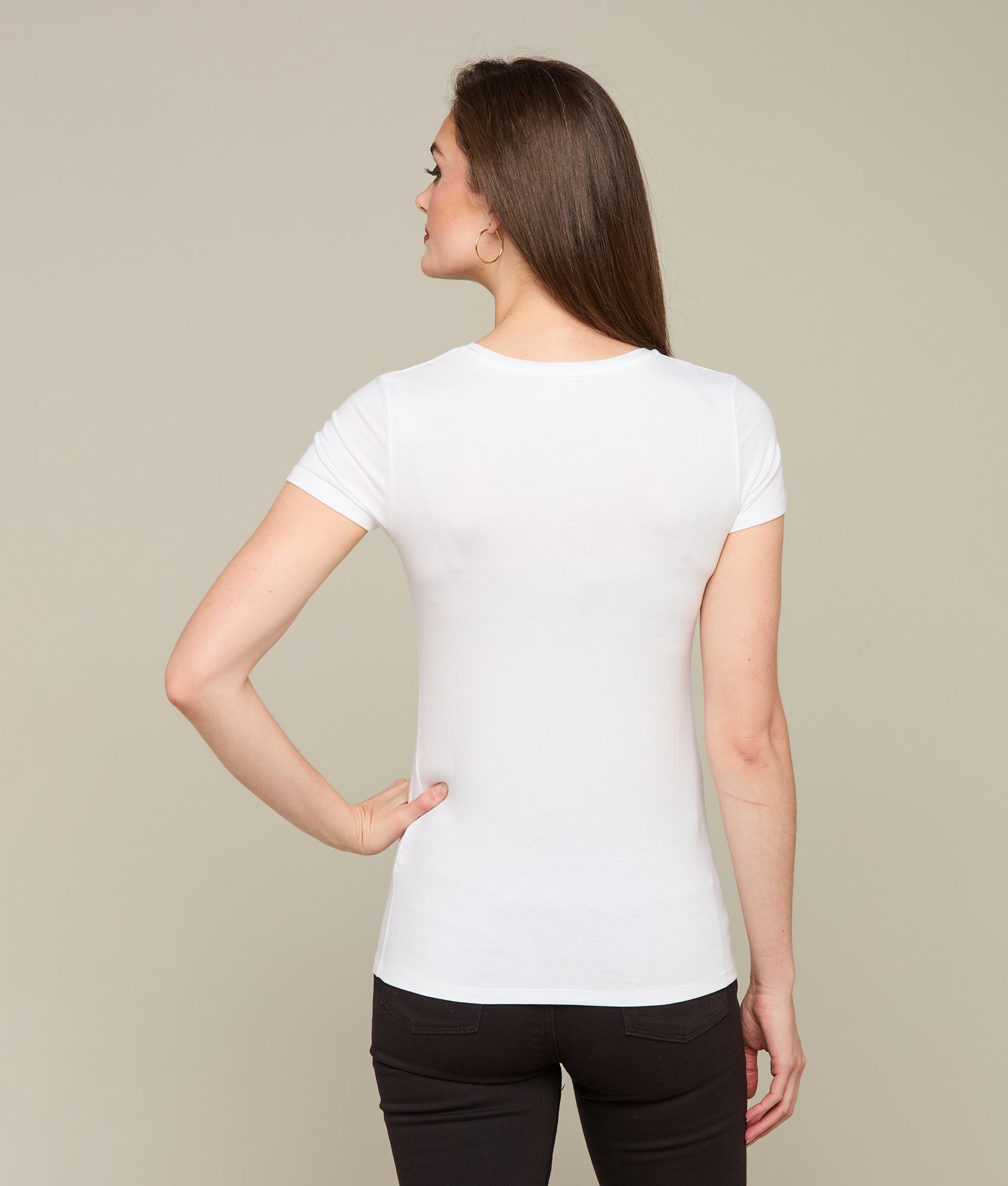 Short Sleeve Soft Touch Tee :: White - Image 3