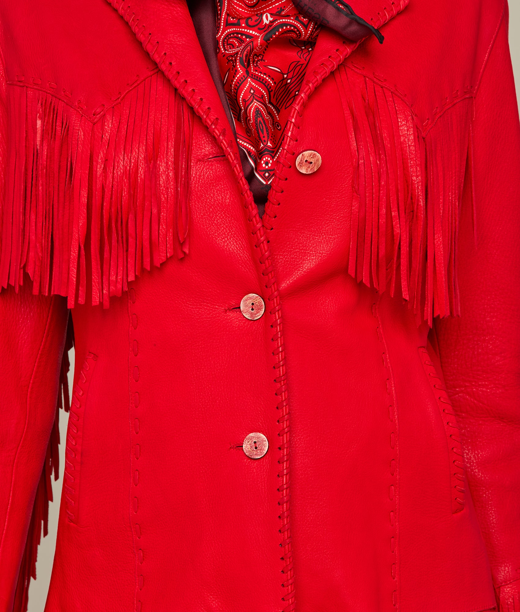 Tallulah Fringe Jacket :: Red - Image 8