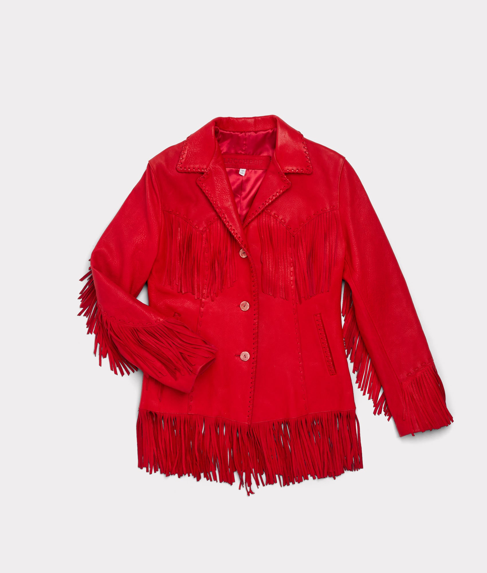 Tallulah Fringe Jacket :: Red