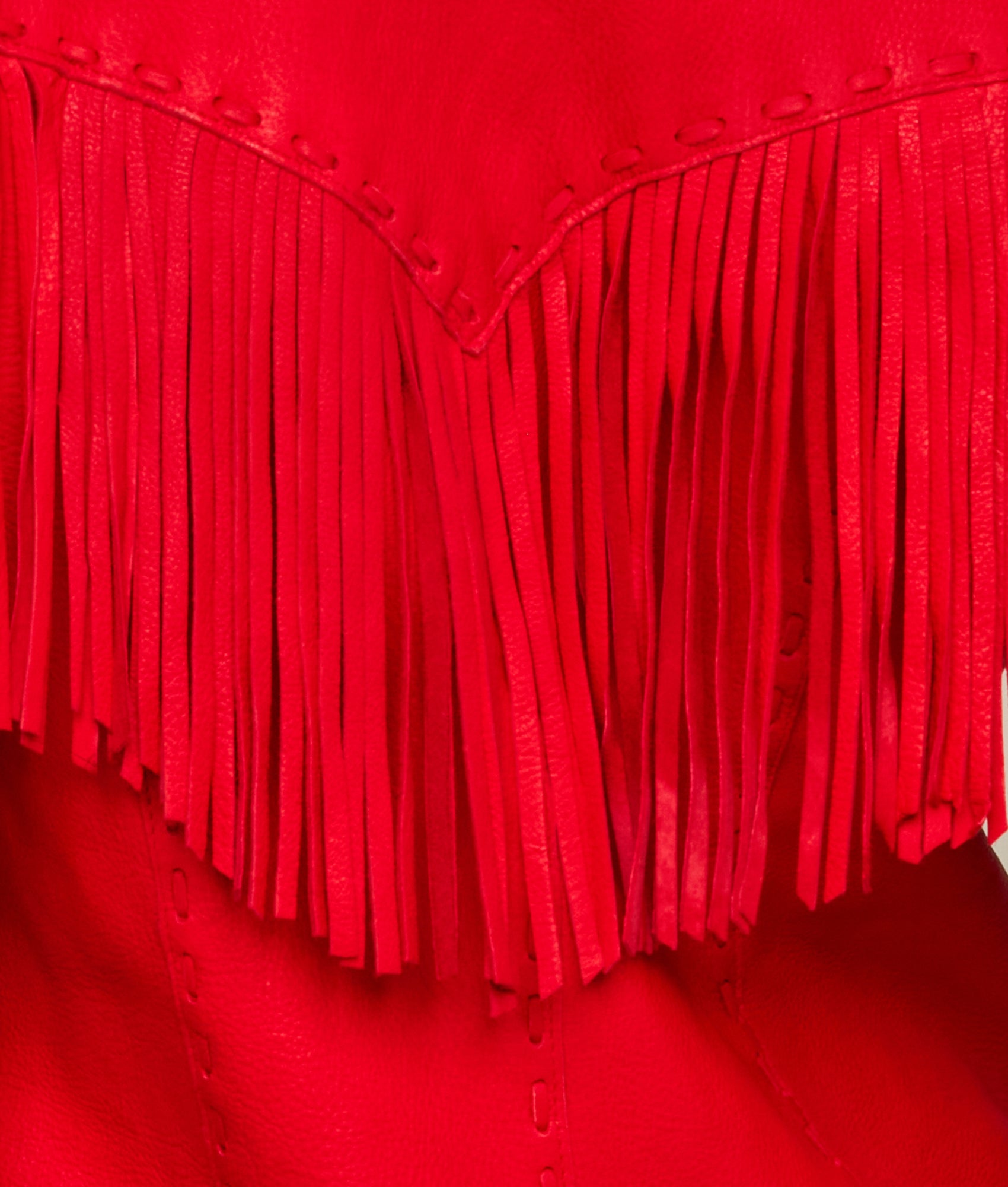 Tallulah Fringe Jacket :: Red - Image 9