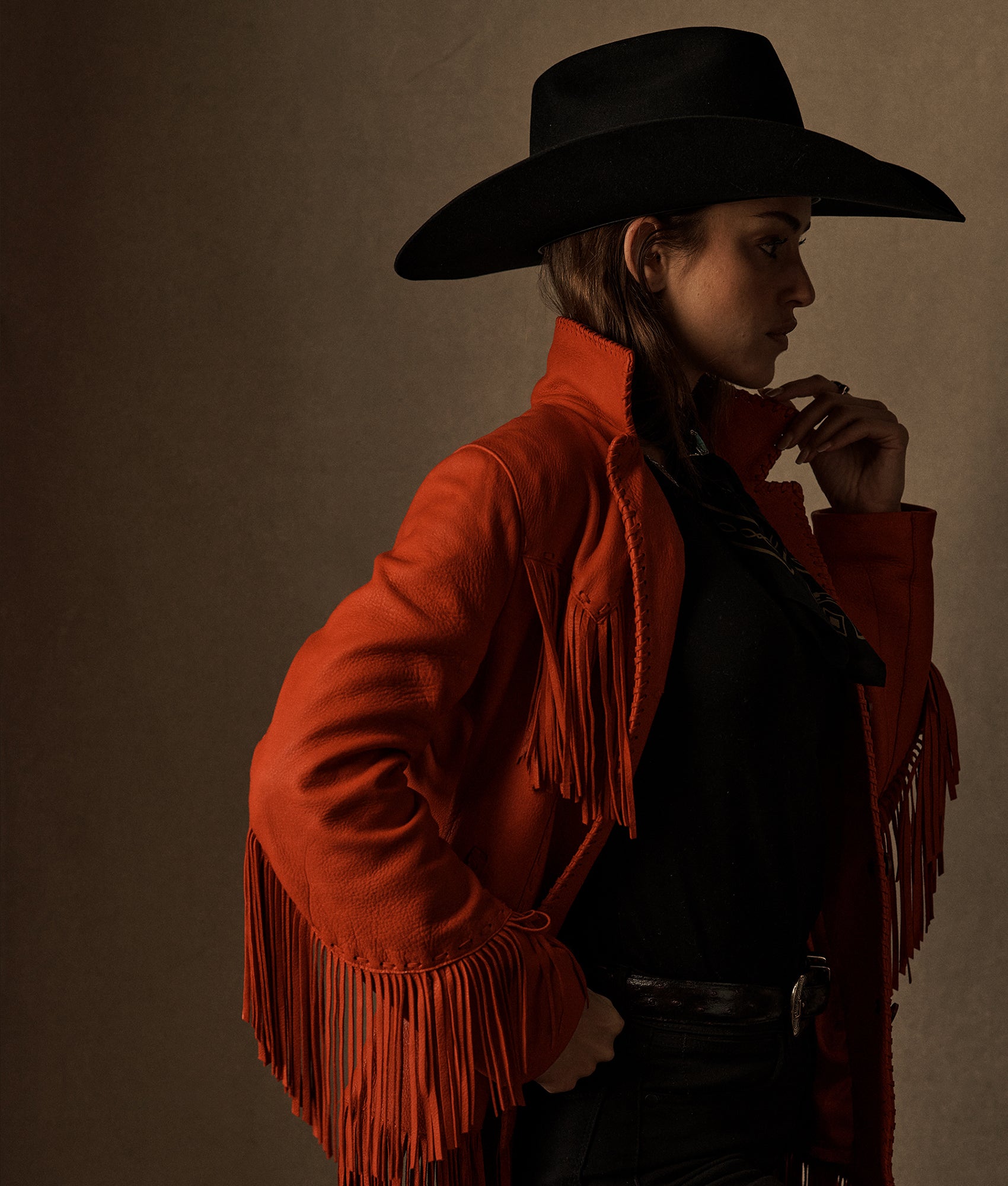 Tallulah Fringe Jacket :: Red - Image 10