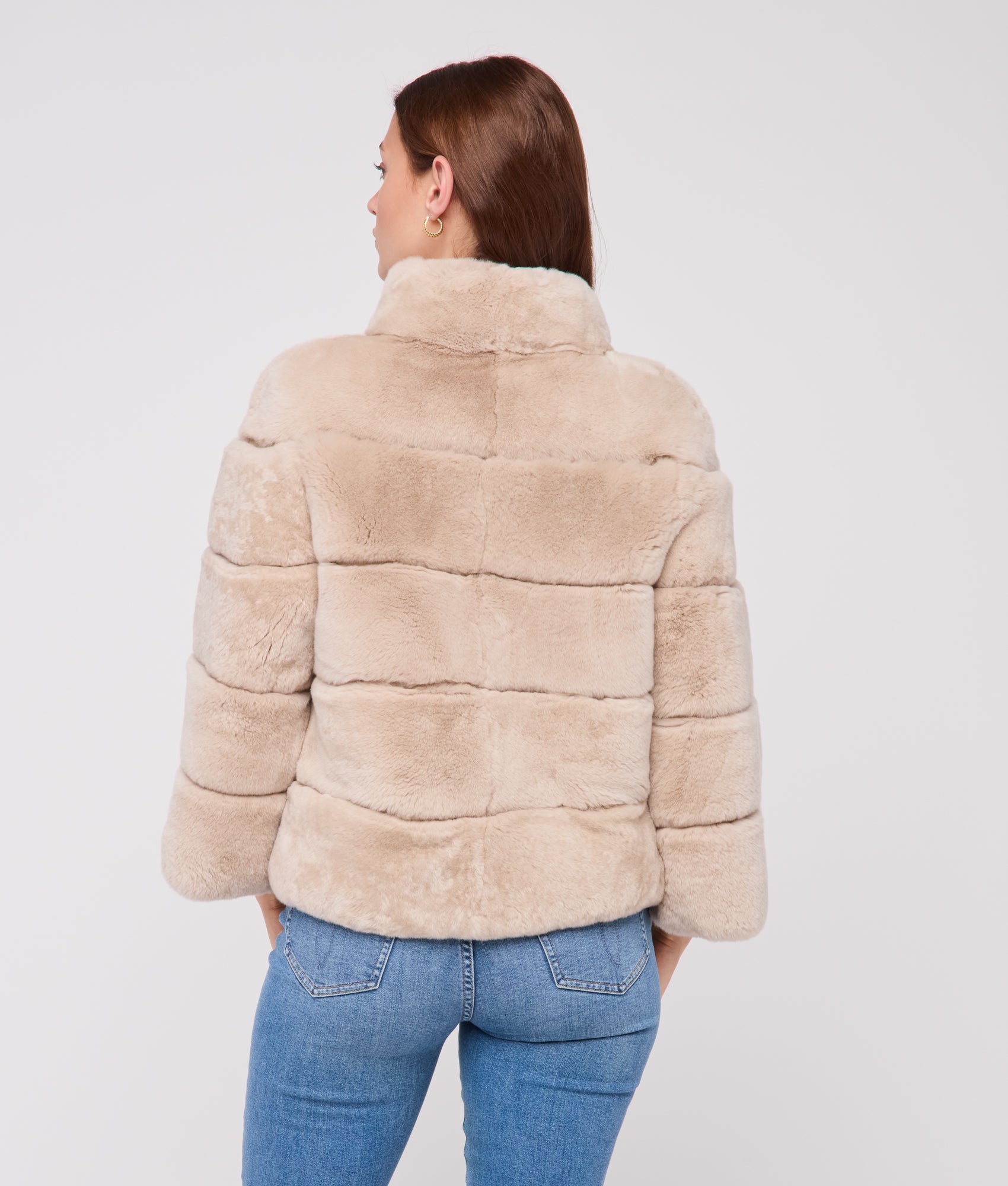 Leona Fur Coat :: Beige - Image 4
