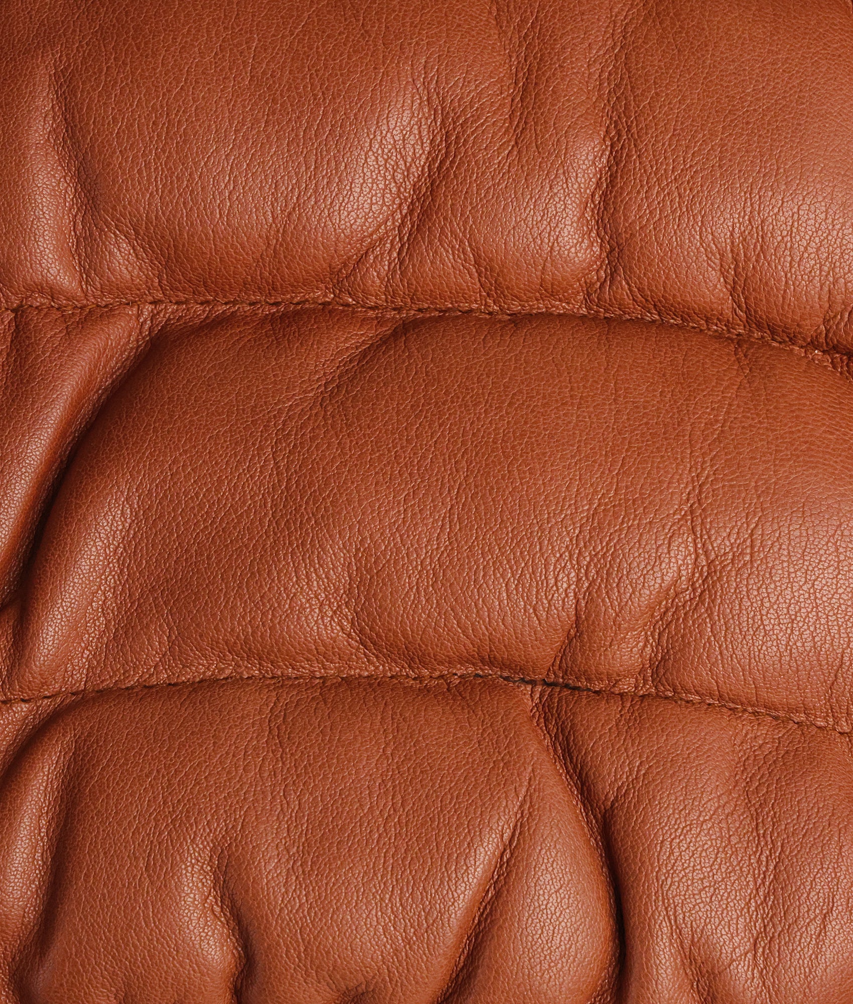 Men's Leather Puffer Vest :: Cognac - Image 12