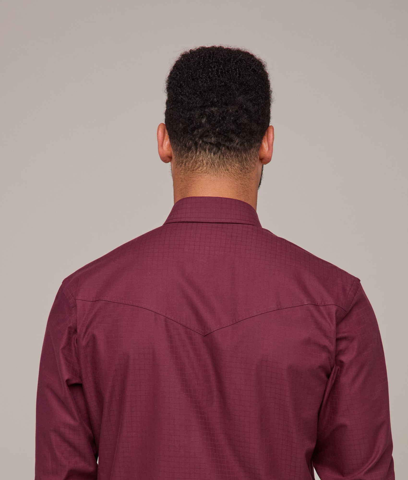 Square Dobby Shirt :: Black Cherry - Image 6