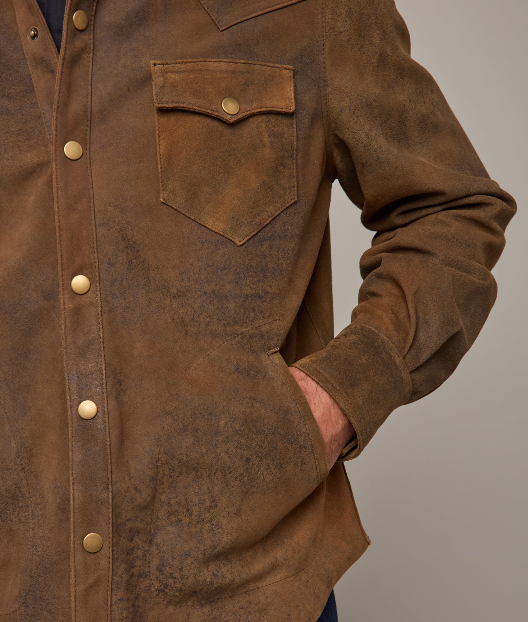 Colt Leather Shacket :: Mocha - Image 9
