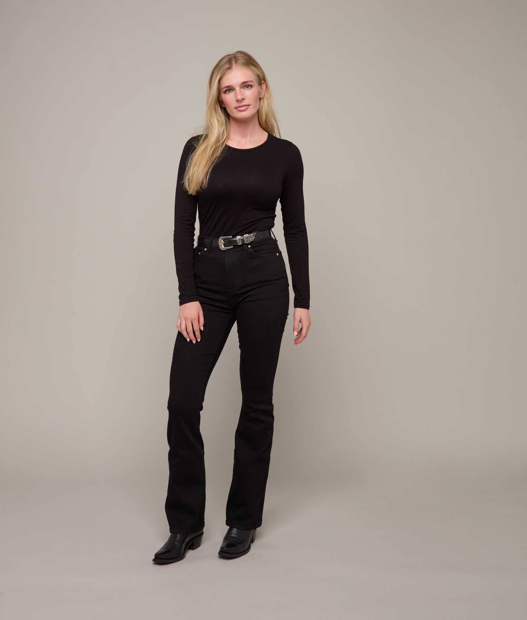 Liberty High-Rise Bootcut Jean :: Black Beauty - Image 3