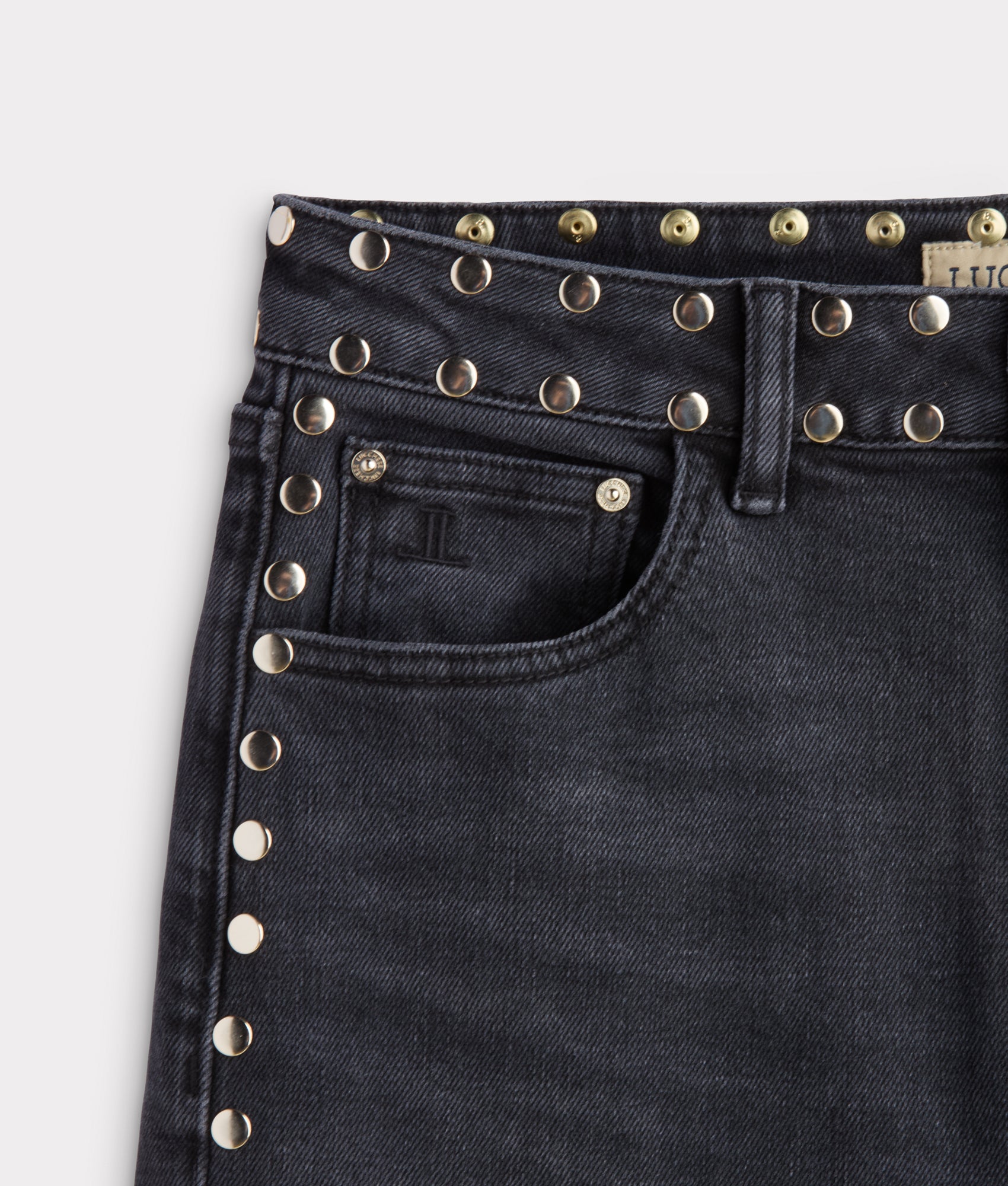 Briar High-Rise Straight Leg Jean :: Chimney With Studs - Image 9