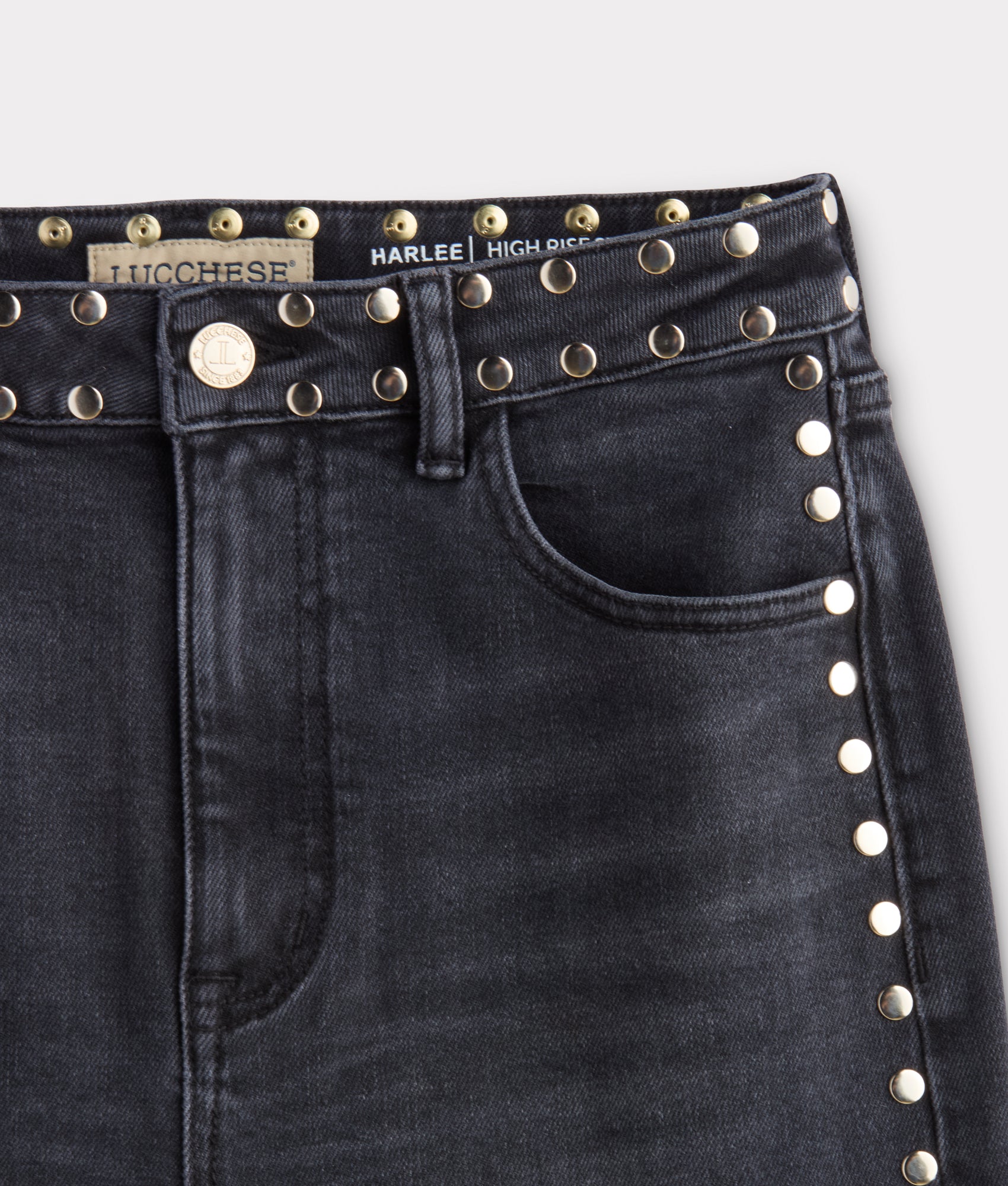 Briar High-Rise Straight Leg Jean :: Chimney With Studs - Image 7