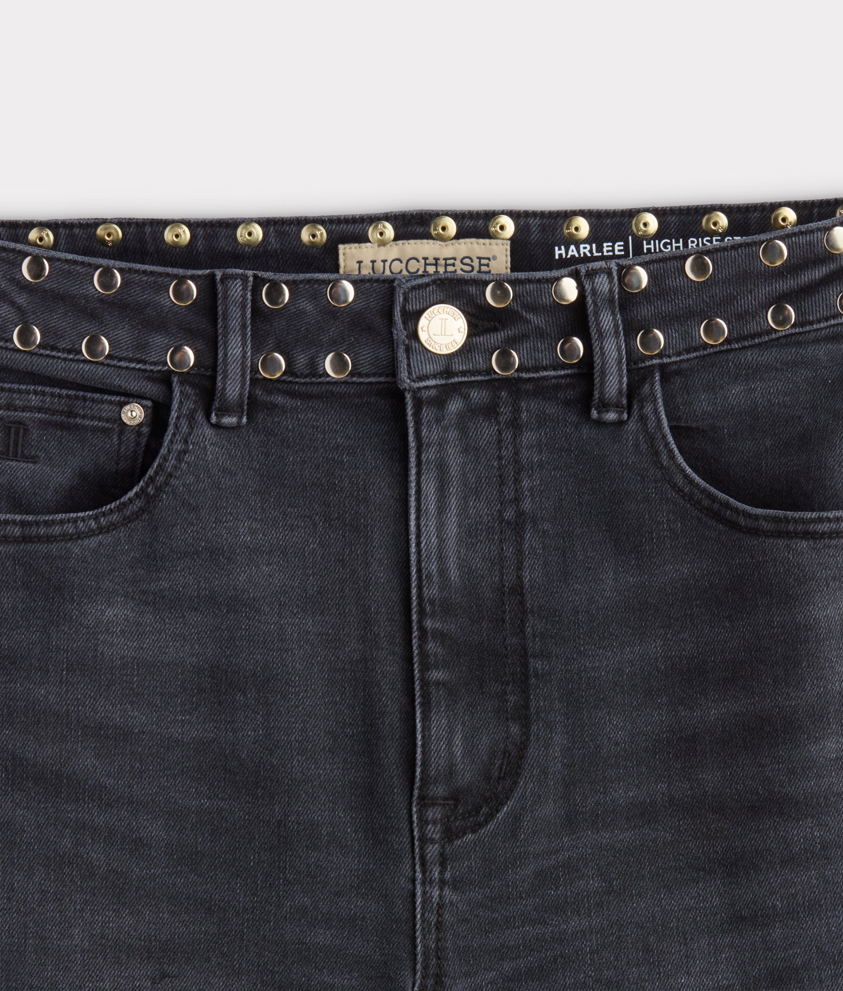 Briar High-Rise Straight Leg Jean :: Chimney With Studs - Image 8