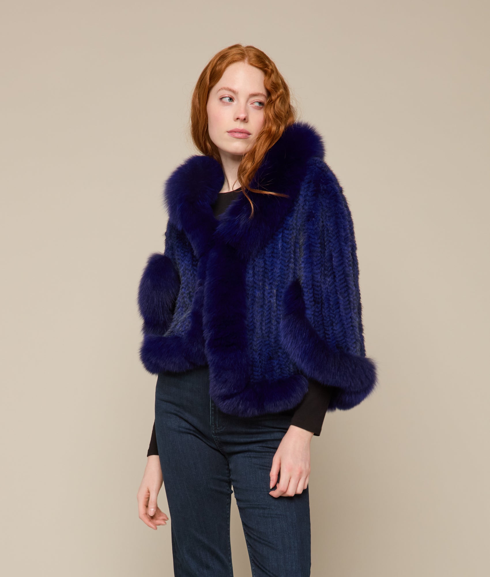 Royale Fur Cape :: Royal Blue - Image 8