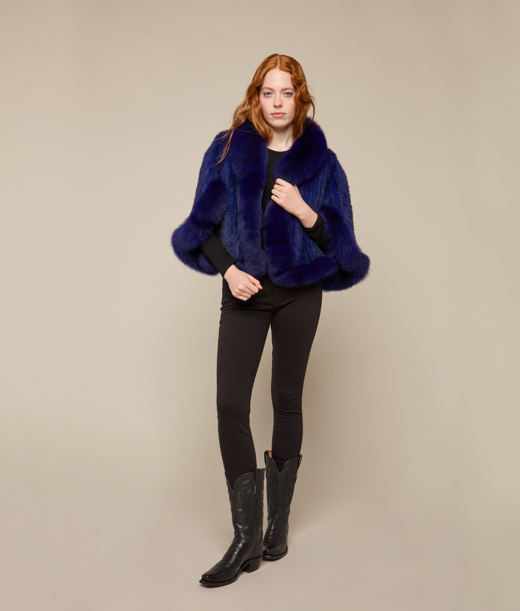 Royale Fur Cape :: Royal Blue - Image 9