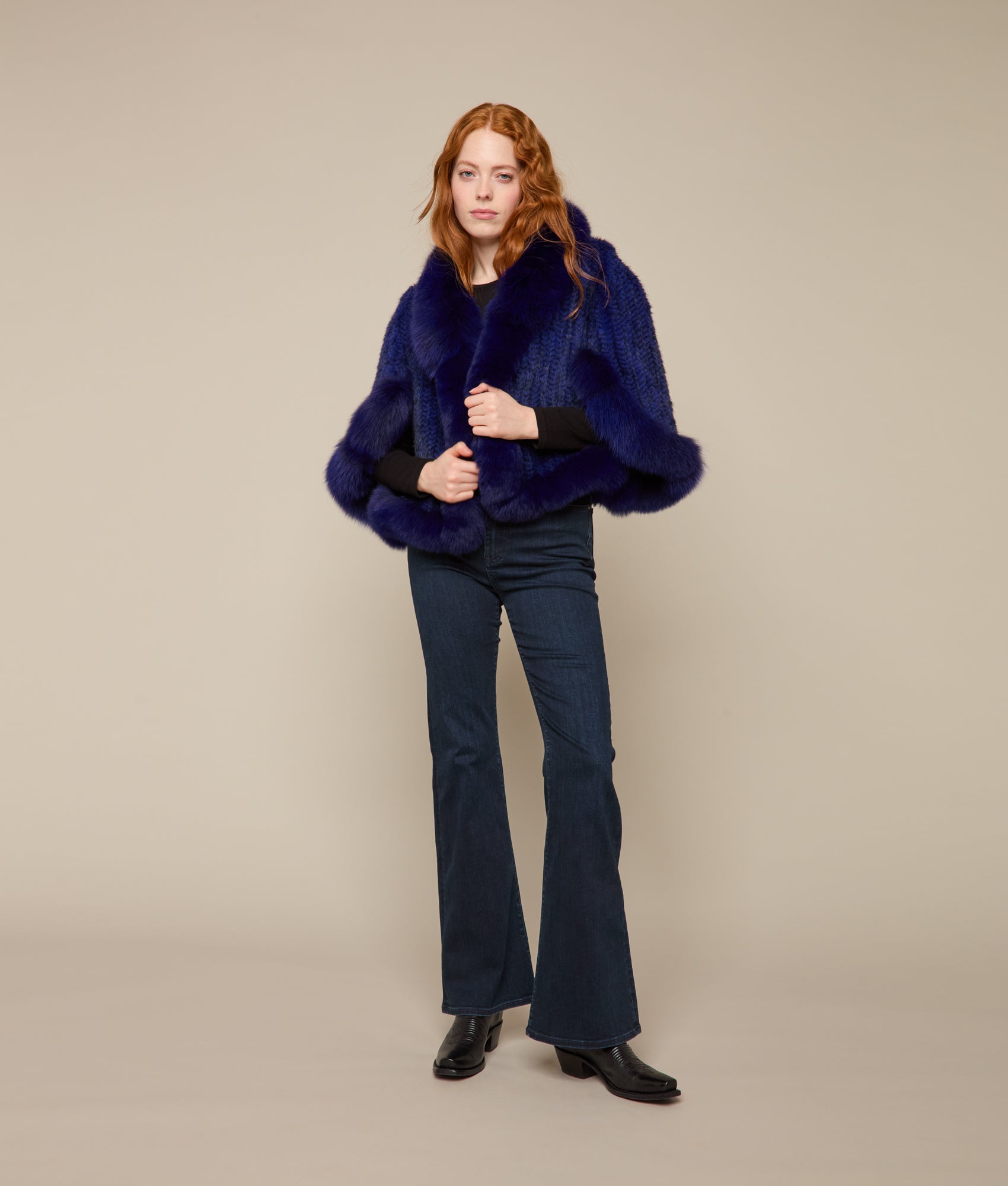 Royale Fur Cape :: Royal Blue - Image 3