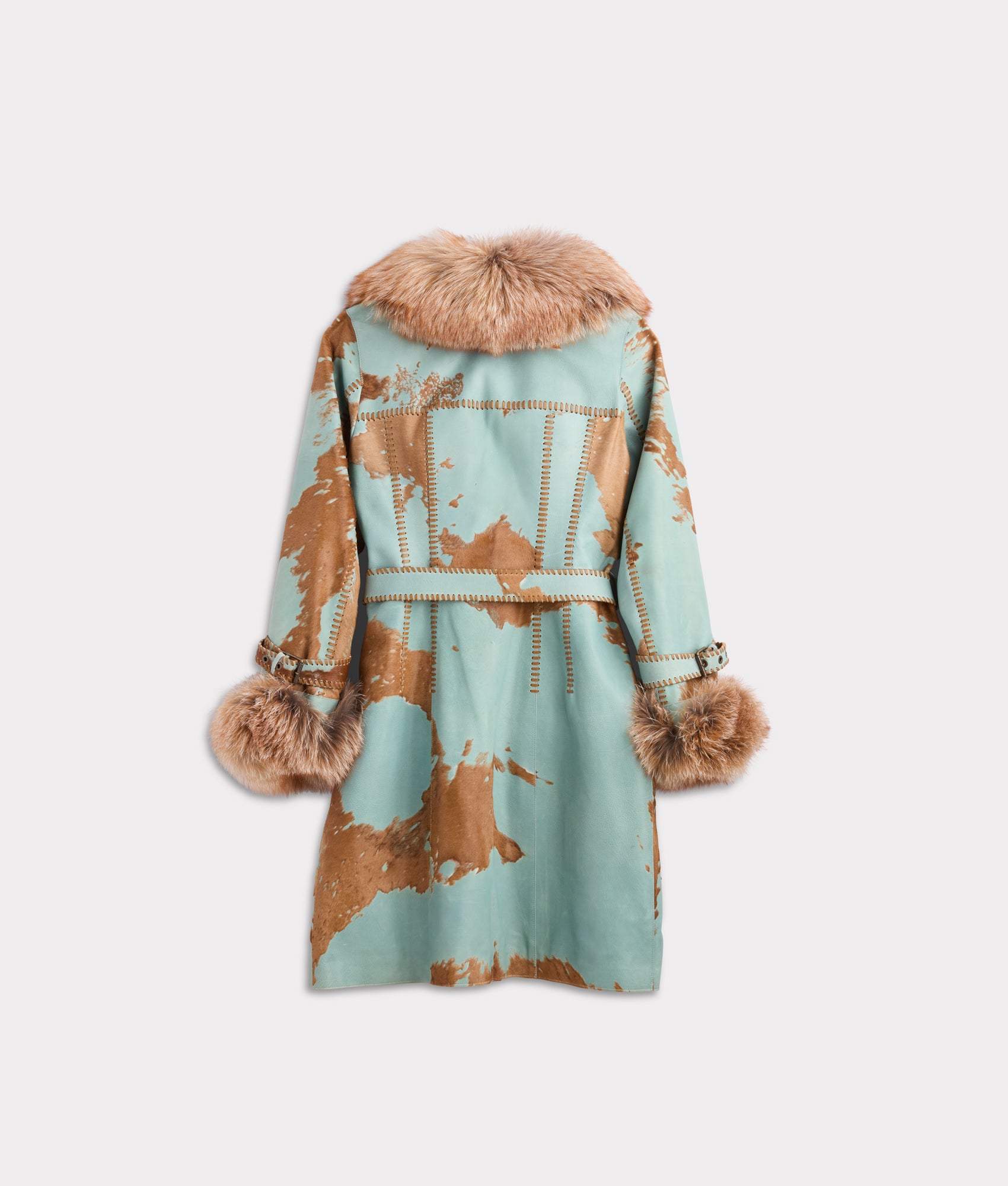 Calista Coat :: Turquoise/Brown - Image 4