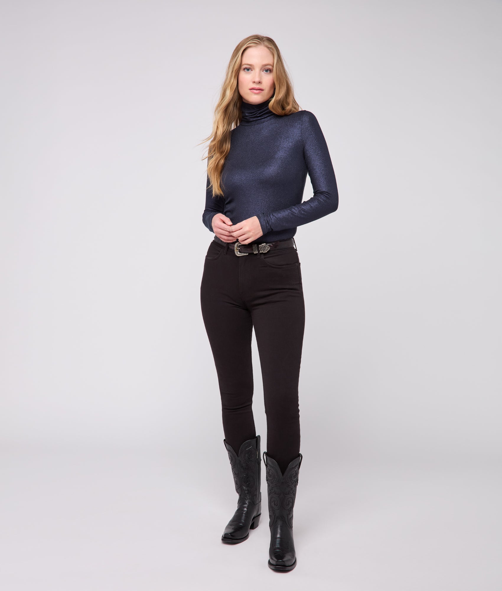 Aria Turtleneck :: Navy - Image 2