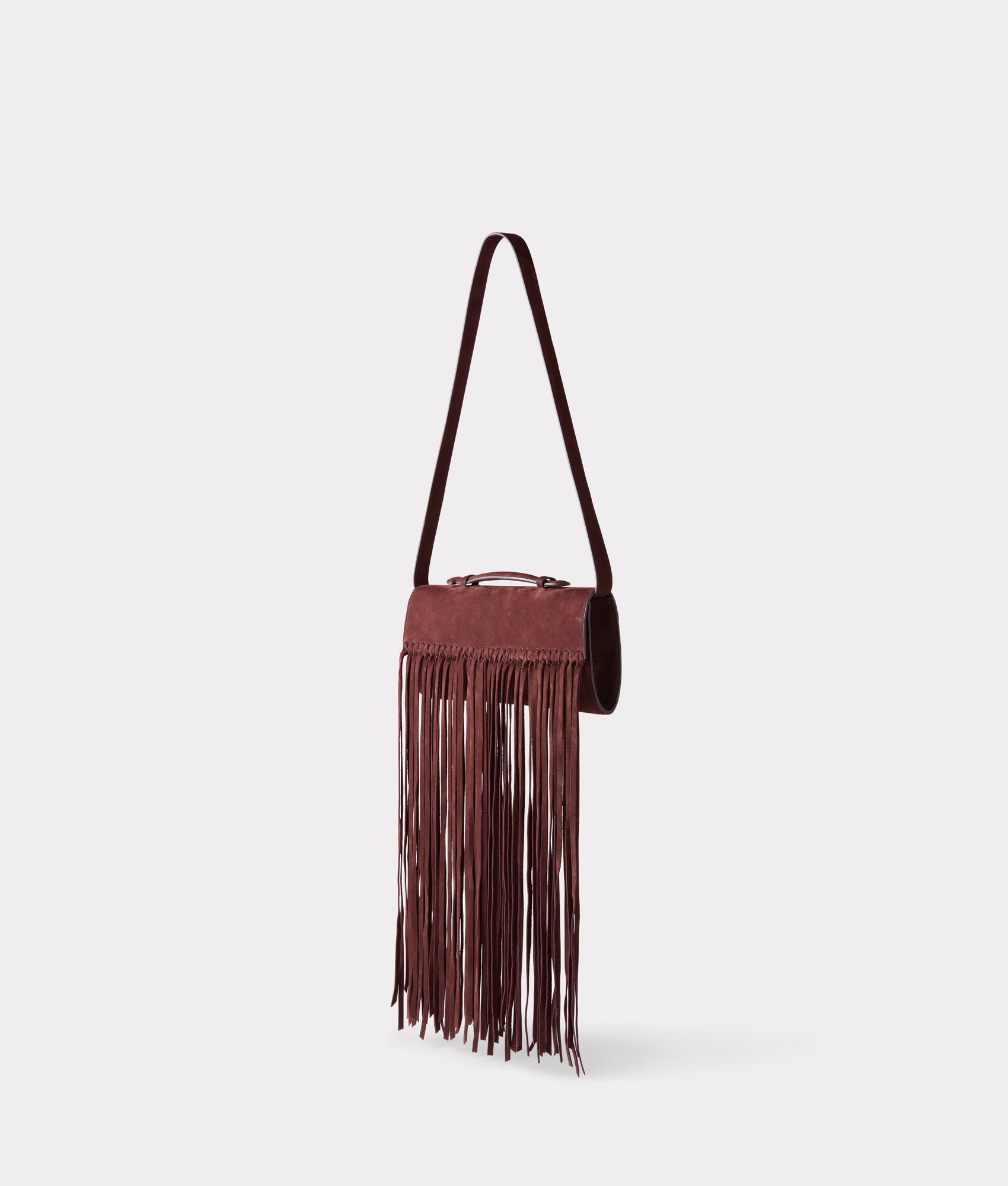 Bowie Suede Fringe Clutch :: Chocolate - Image 5