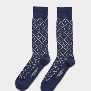 Mirrored-L Dress Sock :: Navy