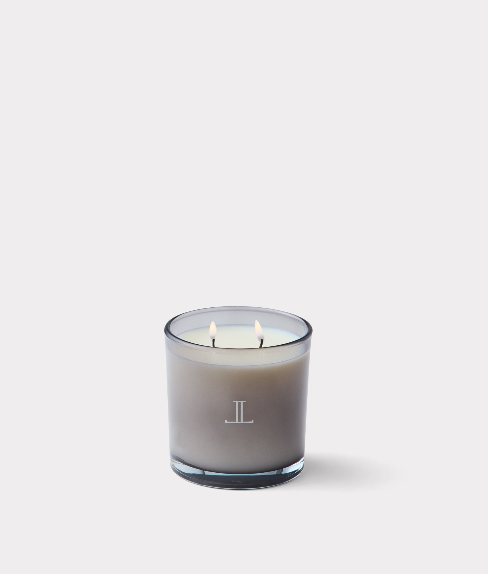Double Wick Cypress Scented Candle :: White - Image 2