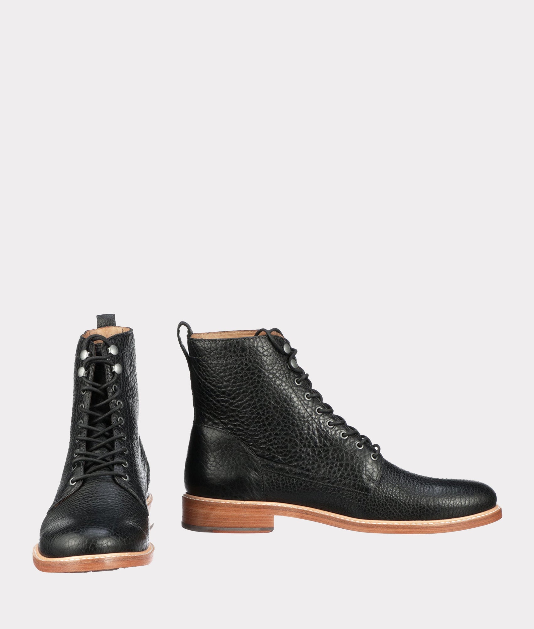 6 Lace Up Derby Boot :: Black - Image 2