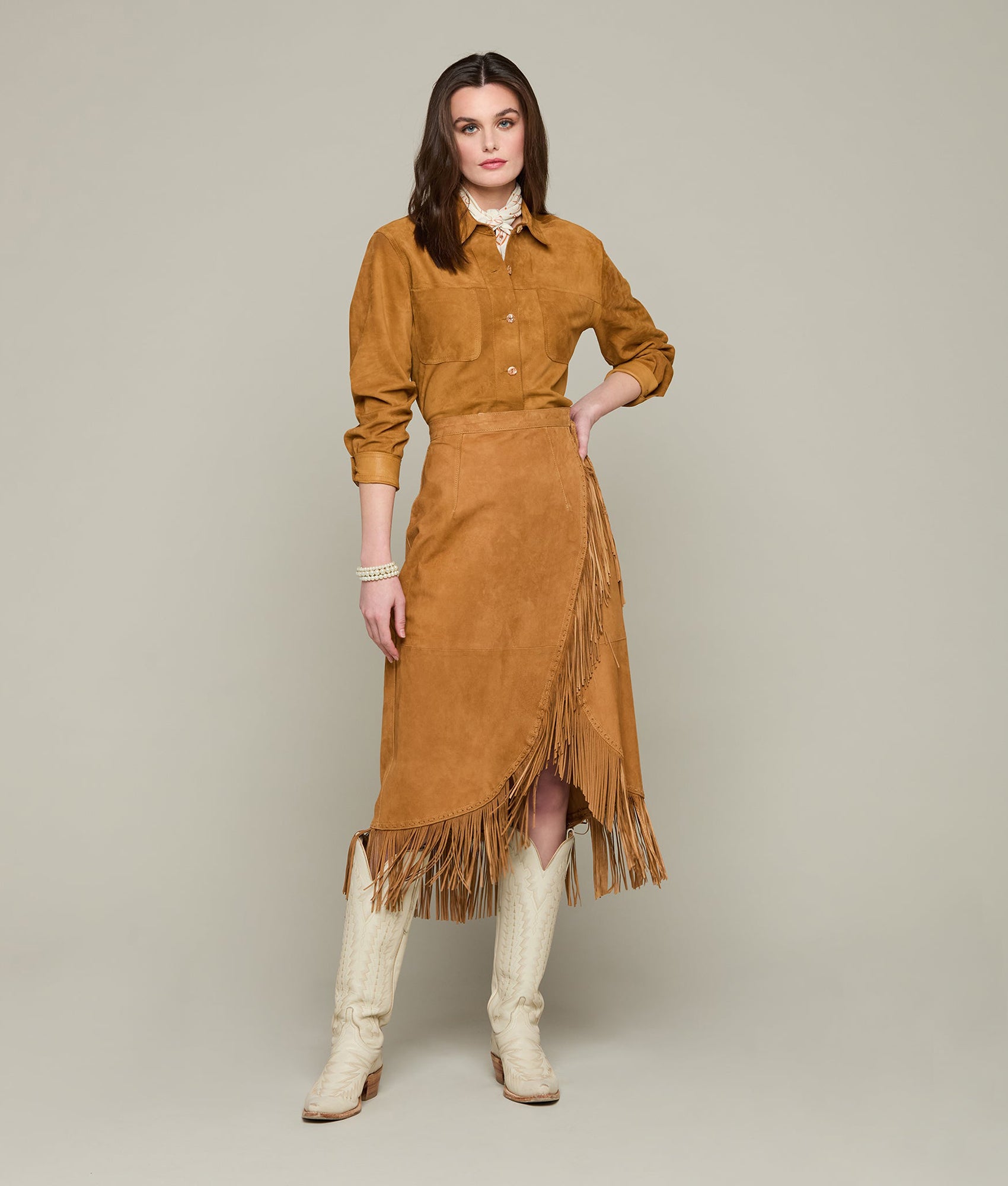 Women's Shacket :: Cinnamon - Image 2